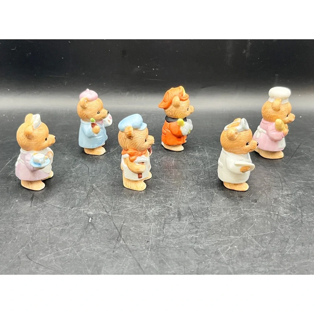 Vtg Set of 6 Mini HOMCO Ceramic‎ Teddy Bear Figurines Occupations 2